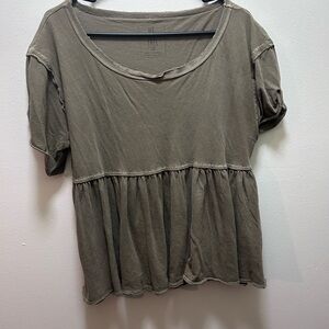 We The Free Olive Peplum Blouse